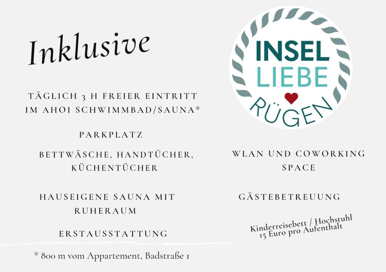 Das Appartement Inselliebe Ruegen Inkl Sauna Und 3H Taeglich Eintritt Ahoi Schwimmbad Sellin  Ngoại thất bức ảnh